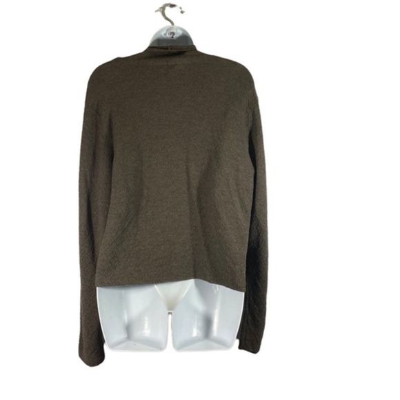 Eileen‎ Fisher Size Large Wool Cardigan Open Front Draped Brown Long Sleeve - Picture 5 of 7